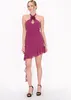 Damen lila ärmelloses asymmetrisches Slim-Fit Kleid mit Produktbild-Vorschau 3