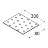 Piastra forata 300 x 80 x 2,00 mm Connettore piatto Anteprima dell’immagine prodotto 2