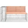 Panchina da giardino in gabbione 122x71x65,5 cm in legno Anteprima dell’immagine prodotto 3
