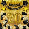 Zestaw Dekoracji Balony 20 Urodziny Złote Czarne Kurtyna Podgląd zdjęcia produktu 1
