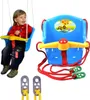 A child is sitting in a blue swing, and a separate blue swing is shown next to it. There are also some accessories for the swing. Náhľad obrázku produktu