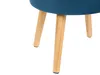 Close-up view of the legs of a blue upholstered stool. Náhľad obrázku produktu