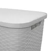 Panier à linge en plastique blanc avec couvercle, aspect Voir les images du produit 4