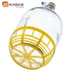A glass carboy with a yellow protective cage around its base, on a white background. Voir les images du produit