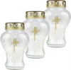 Bougie funéraire verre "coeur" 17cm - pack de 3 blanc Voir les images du produit 1