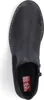 A top-down view of a black Chelsea boot with a red label inside. Náhled obrázku produktu