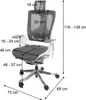 A diagram of an ergonomic office chair with dimensions indicated. Podgląd zdjęcia produktu