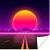 MuchoWow® Poster Sonne - Straße - Vintage - Retro 100x100 Produktbild-Vorschau 1