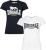 Lonsdale London T-Shirt Damen COMBE DOUBLE PACK schwarz S Produktbild-Vorschau 1
