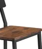 A close-up view of a wooden seat and black metal frame of a bar stool. Podgląd zdjęcia produktu