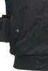 A close-up view of a black jacket, showing the ribbed cuff and a snap button on a pocket. Produktbild-Vorschau