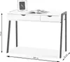 A white desk with black legs, a picture frame, and an open book. Anteprima dell’immagine prodotto