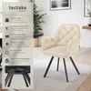 Fauteuil pivotant en velours Lucia, rembourré - crème, par Voir les images du produit 2