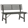 A dark gray metal garden bench is shown against a white background. Podgląd zdjęcia produktu