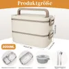 Lunchbox, 2L Edelstahl-Doppelwand Box,Isolierte und Produktbild-Vorschau 2