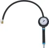 A tire pressure gauge with a hose and a clip-on nozzle, isolated on a white background. Anteprima dell’immagine prodotto
