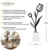 2er Set Metall Blume Tulpe Schwarz Beton Grau Draht Deko Produktbild-Vorschau 2