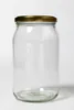 A clear glass jar with a gold lid against a white background. Produktbild-Vorschau