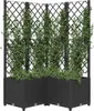 vidaXL květináč s mříží černý 80x80x136 cm PP Náhled obrázku produktu 7