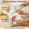 6-in-1 Gemüsehobel Edelstahl mit 5 Klingen und Fingerschutz Produktbild-Vorschau