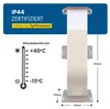 Edelstahlsäule mit 2 Steckdosen und Leuchte Produktbild-Vorschau 3