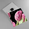 Wanduhr - Quadrat - Glasuhr - Tulpe Blumen Tau - 30x30cm - Produktbild-Vorschau 2