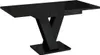 A black glossy dining table with a unique V-shaped pedestal base, shown against a white background. Anteprima dell’immagine prodotto