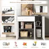 A collage of images showcasing a sideboard's features and storage capabilities, with smaller images at the bottom depicting items that can be stored within. Anteprima dell’immagine prodotto