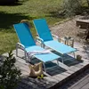 2erSet Sonnenliegen SARDINIA aus blauem Textilene - weißes Produktbild-Vorschau 8