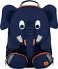 A close-up studio shot of a blue elephant-shaped backpack. Produktbild-Vorschau