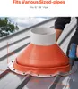 A person is installing a roof pipe seal on a metal roof. Podgląd zdjęcia produktu