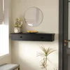 Schwarzes Wandregal 64 cm mit Tür, Hängeschrank im Produktbild-Vorschau 2
