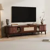 STILVORA TV-kast met rieten lades, TV-dressoir met 2 houten Productafbeelding-voorbeeld 4