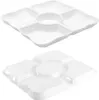 3 Stück Snackteller mit Fächern 5 Fach Snack Teiler Tablett Produktbild-Vorschau 3