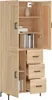 vidaXL Highboard Sonoma Oak 69,5x34x180 cm odvodený výrobok Náhľad obrázku produktu 3