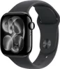 A close-up studio shot of a black Apple Watch with a black sport band, displayed on a white background. Anteprima dell’immagine prodotto