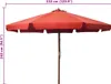 vidaXL Sonnenschirm mit Holzmast 330 cm Terrakotta Produktbild-Vorschau 4
