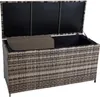 An open storage box with cushions inside, set against a white background. Produktbild-Vorschau