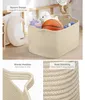 Faltbarer Wäschekorb 63L Baumwolle Geflochten Beige mit Produktbild-Vorschau 3
