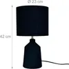 Relaxdays Tischlampe, gemusterter Keramikfuß, Stoffschirm, Produktbild-Vorschau 4