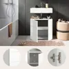 Vira meuble sous lavabo 2 portes blanc brillant, blanc. Voir les images du produit 7