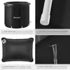 A collage of four images showcasing different features of a foldable ice bath tub. Náhled obrázku produktu
