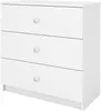 A white three-drawer dresser is shown against a white background. Náhled obrázku produktu