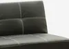 A close-up view of a black sofa with white stitching. Produktbild-Vorschau