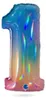 Riesenzahl Folienballon 40"/102cm | Regenbogen Zahl: 1 Produktbild-Vorschau 3