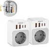 TESSAN 2 Stück Klappbarer Adapter 5 in 1 Reiseadapter UK Produktbild-Vorschau 1
