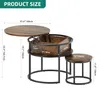 Balconera 2er Set Rund Couchtisch, Höhenverstellbar, Produktbild-Vorschau 2