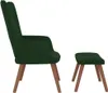vidaXL Poltrona relax con sgabello in velluto verde scuro Anteprima dell’immagine prodotto 2