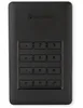 A black external hard drive with a numeric keypad is shown against a white background. Produktbild-Vorschau