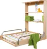 A wooden wall-mounted changing table with shelves above. Produktbild-Vorschau